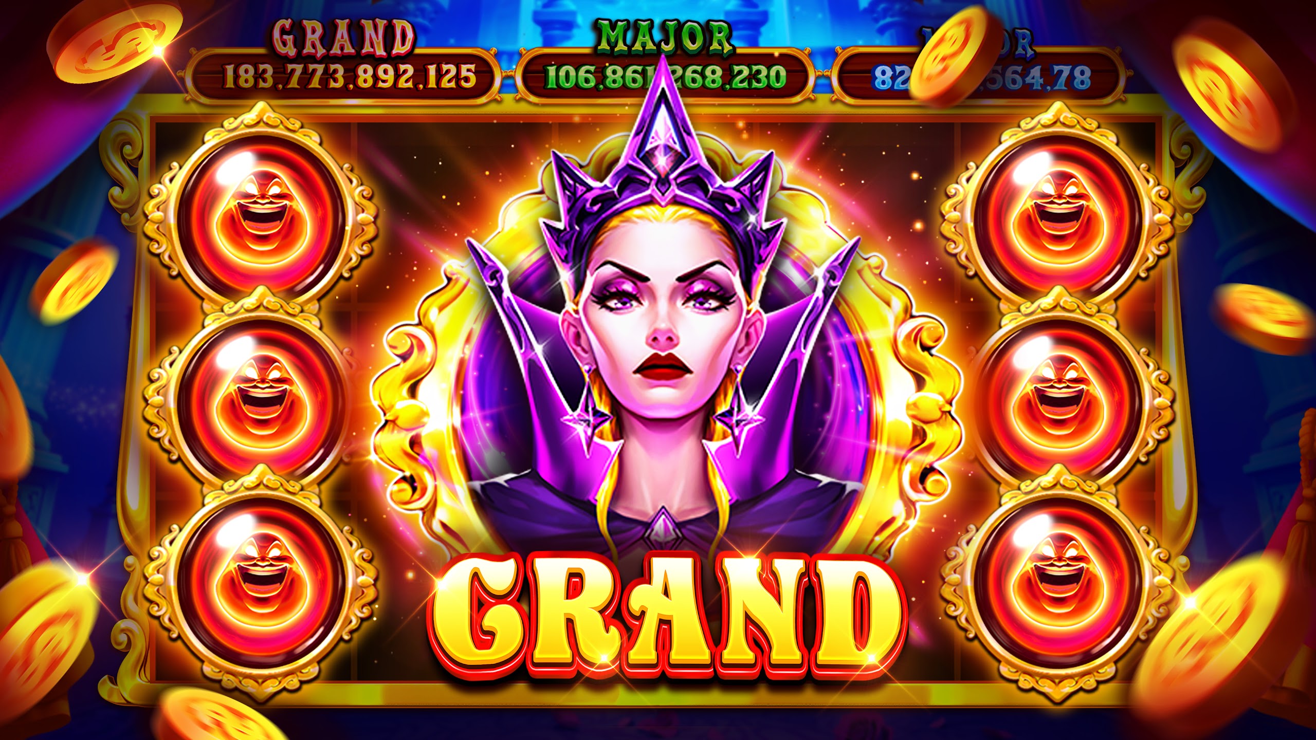 Carretes clásicos con símbolos brillantes y fondo rojo intenso