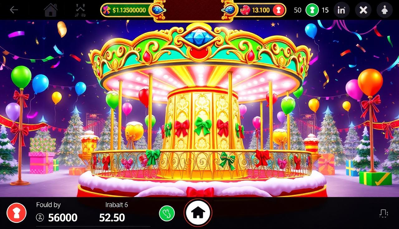 Carrusel de tragaperras con iconos de temporada